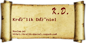 Králik Dániel névjegykártya